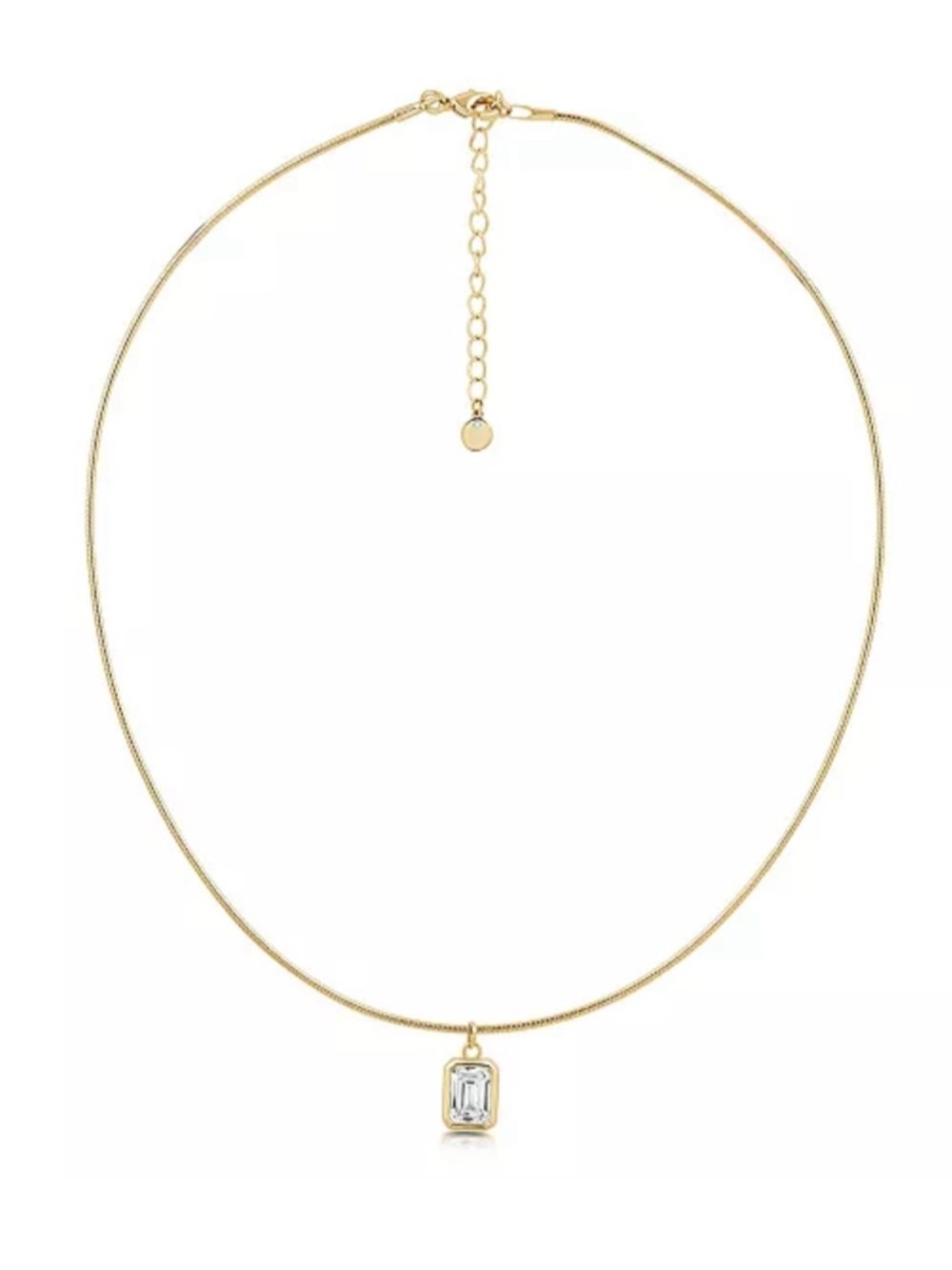 Snake Chain Cubic Zirconia Drop Necklace
